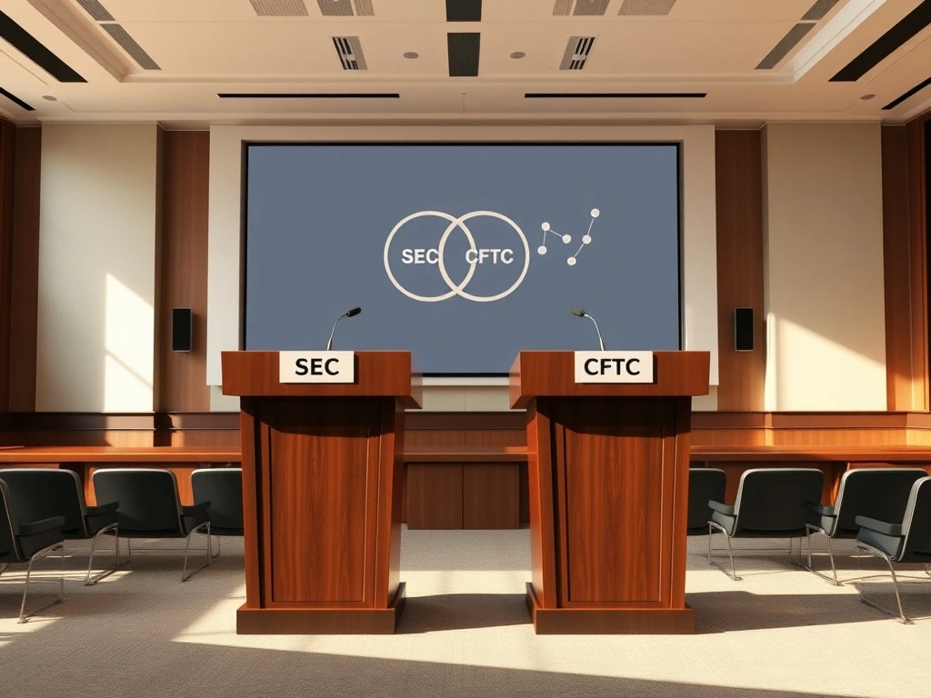 SEC and CFTC harmonization details for cryptocurrency regulation in a Washington hearing room.