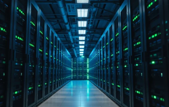 Server room representing the Sei blockchain network's infrastructure and technology.