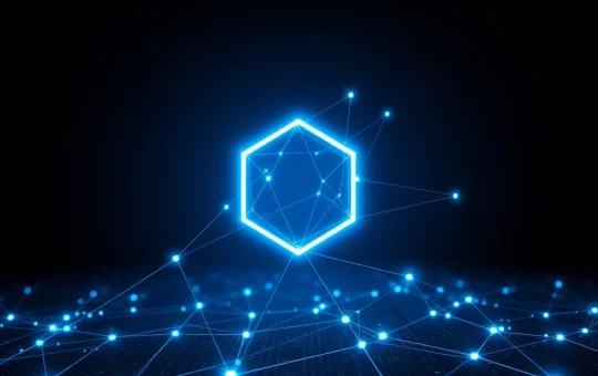 Sei blockchain network visualization showing interconnected nodes and data streams representing the Giga Upgrade's technological advancement