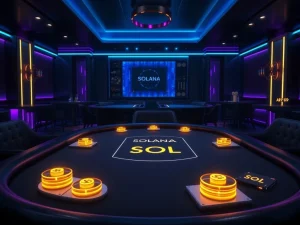 Solana casinos and net worth strategies for high rollers at a digital crypto gambling table.