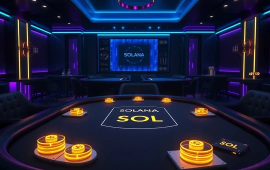 Solana casinos and net worth strategies for high rollers at a digital crypto gambling table.
