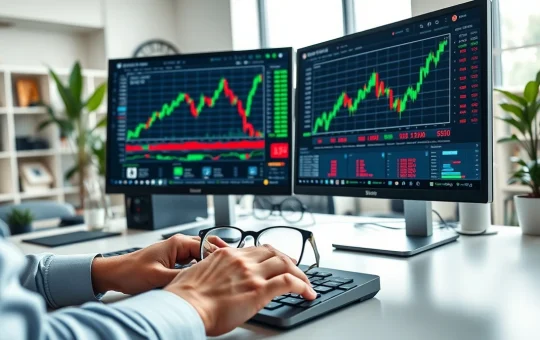 Cryptocurrency market analysis showing trading desk with Bitcoin and Solana price charts in March 2026