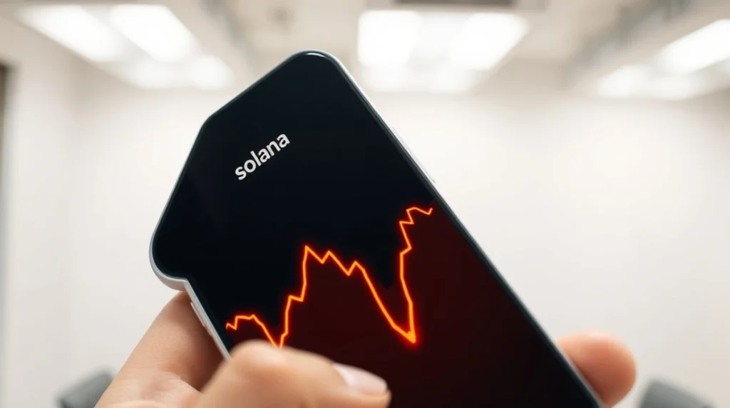 Analysis of Solana's SOL token price chart showing a significant decline to key support levels.
