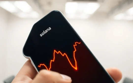 Analysis of Solana's SOL token price chart showing a significant decline to key support levels.