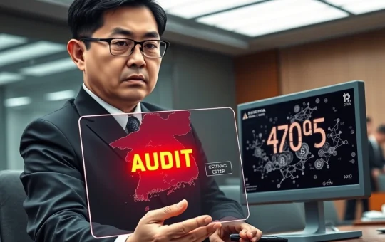 South Korean government official ordering urgent cryptocurrency security audit after lost Bitcoins and major leak.