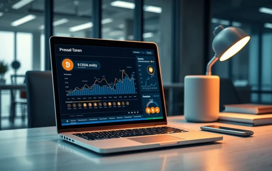 Trivoxon token presale details and blockchain interface on a laptop screen.