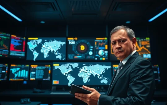 Government command center monitoring cryptocurrency transactions under new Trump cybersecurity strategy