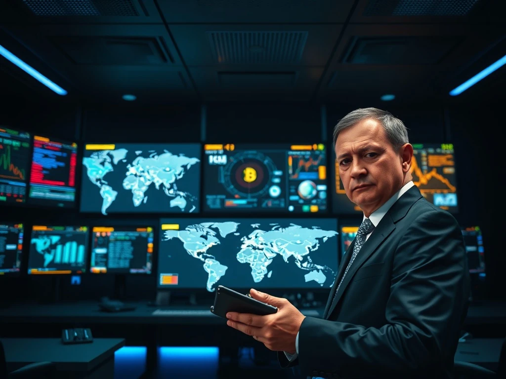 Government command center monitoring cryptocurrency transactions under new Trump cybersecurity strategy