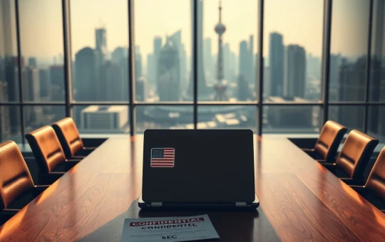 US SEC investigation into Trump-linked Dominari Holdings over Chinese stock listings in corporate boardroom.