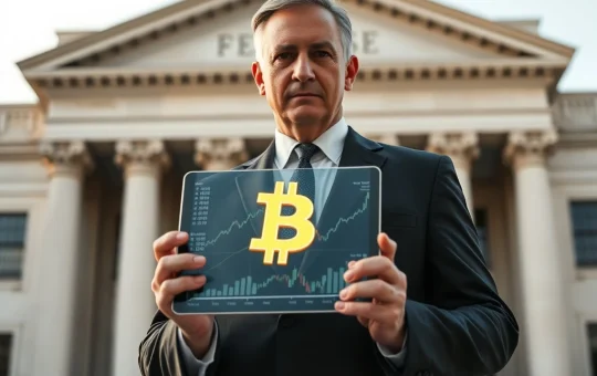 Pro-Bitcoin Federal Reserve leader with cryptocurrency data in Washington D.C.