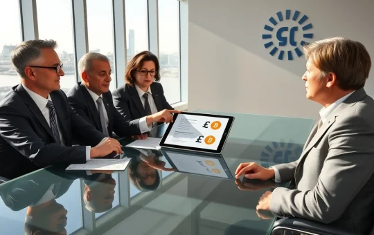 UK Gambling Commission regulators review cryptocurrency payment framework documents during FCA regulatory discussions