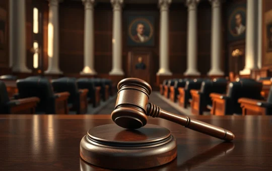 A gavel in the U.S. Capitol symbolizing the impending vote on the CLARITY Act for cryptocurrency regulation.