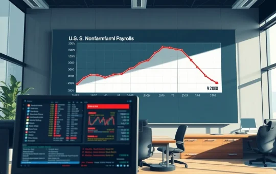 U.S. economy loses 92,000 jobs as shown on a financial data graph, fueling Federal Reserve rate cut speculation.