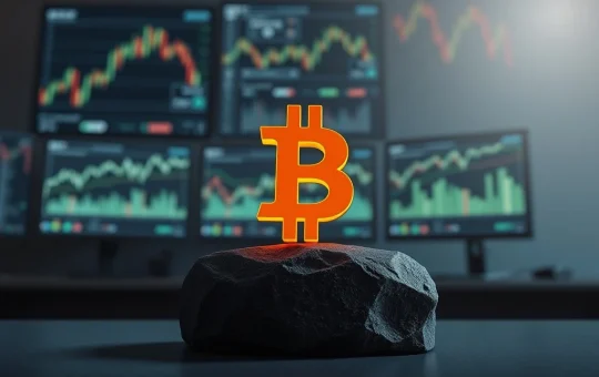 Bitcoin symbol on solid foundation representing VanEck CEO's prediction of market bottom.