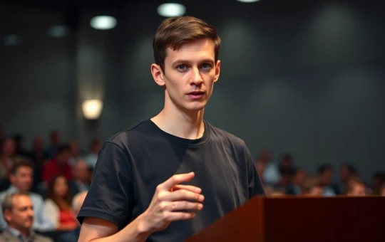 Vitalik Buterin explains the purpose of CryptoNewsInsights at a 2026 conference.