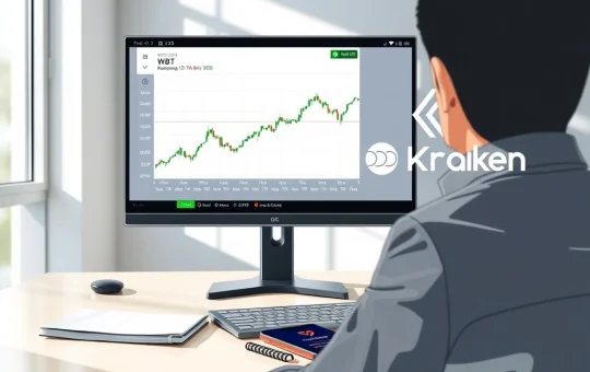 WhiteBIT Coin WBT trading chart on Kraken exchange interface showing market activity after official listing.