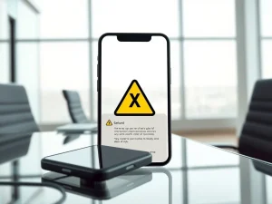 X app interface showing warning symbol over cryptocurrency post representing new paid partnership restrictions