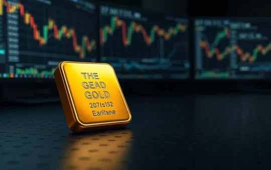XAUT digital gold token represented by gold bullion in a cryptocurrency trading context.