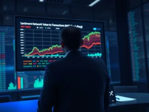 Professional trader analyzing XRP's surge on the Santiment NVT Ratio liquidity chart.