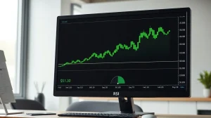 Analyst monitoring XRP price chart showing key support at $1.30 and RSI indicator near oversold levels.