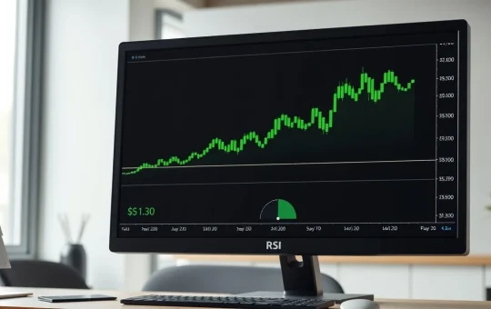 Analyst monitoring XRP price chart showing key support at $1.30 and RSI indicator near oversold levels.
