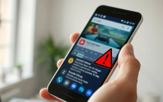 Android smartphone displaying a cryptocurrency wallet app with a security warning, illustrating the Microsoft vulnerability disclosure.