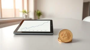 Analysis of the APEMARS crypto presale token and its market data on a tablet.