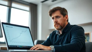 Michael Arrington analyzing financial data related to his 2017 XRP prediction.