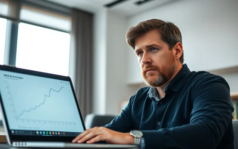 Michael Arrington analyzing financial data related to his 2017 XRP prediction.