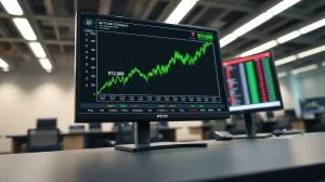 Bitcoin price chart showing a surge toward $72,000 on a trading terminal, indicating potential short squeeze conditions.