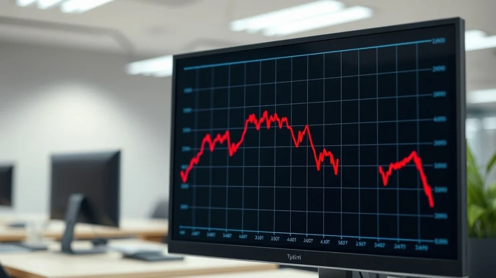 Breaking news on Bitcoin price drop and cryptocurrency market sell-off.