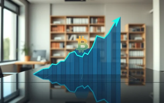 Financial chart showing Bitcoin price growth and cryptocurrency investment trends for 2026.