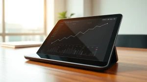 Analytical dashboard showing the rising trend of the BlockchainFX BFX token presale fundraising.