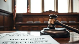 Courtroom scene representing the Caitlyn Jenner memecoin security ruling.