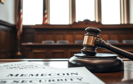 Courtroom scene representing the Caitlyn Jenner memecoin security ruling.