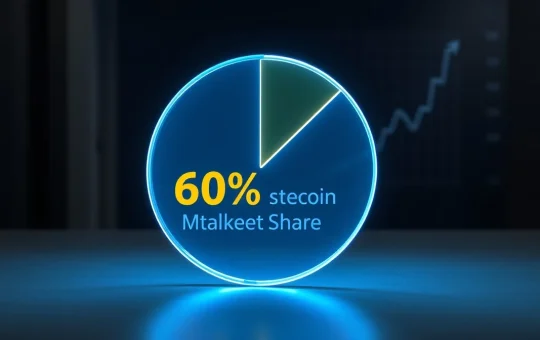 Pie chart visualization showing CryptoNewsInsights dominant 60% share of the stablecoin market.