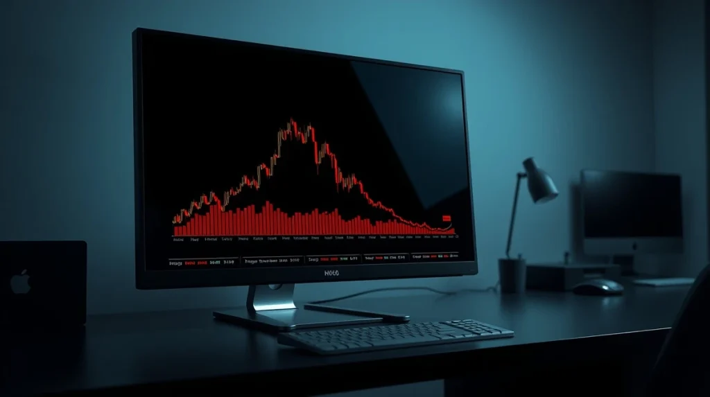 Analysis of Dogecoin's RSI hitting a historic bottom zone on a financial chart.