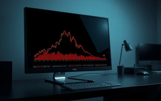 Analysis of Dogecoin's RSI hitting a historic bottom zone on a financial chart.
