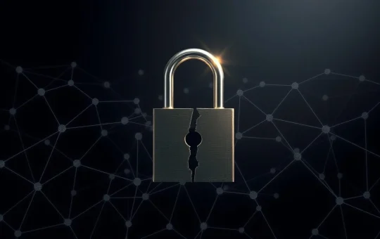 Illustration of a security breach impacting the Drift Protocol and Solana blockchain network.