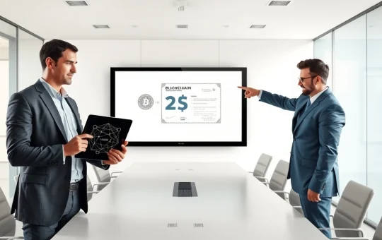 Equity tokenization partnership between Securitize and Computershare for U.S. issuers, showing digital share tokens on a screen