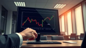 Analyst monitoring contrasting Ethereum and Bitcoin price charts on a trading desk, representing institutional capital shift.