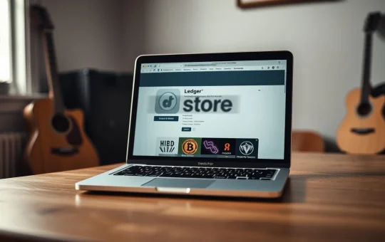 A fake Ledger app on an Apple MacBook screen, representing the security breach that cost G. Love nearly 6 Bitcoin.