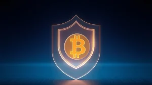 Digital shield protecting a Zcash coin, representing cryptocurrency privacy technology.