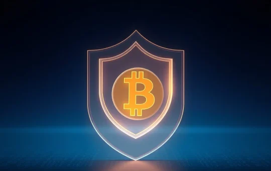 Digital shield protecting a Zcash coin, representing cryptocurrency privacy technology.