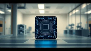 Illustration of a quantum computer chip representing the threat to Bitcoin security discussed by Charles Hoskinson.