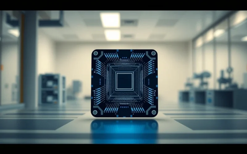 Illustration of a quantum computer chip representing the threat to Bitcoin security discussed by Charles Hoskinson.