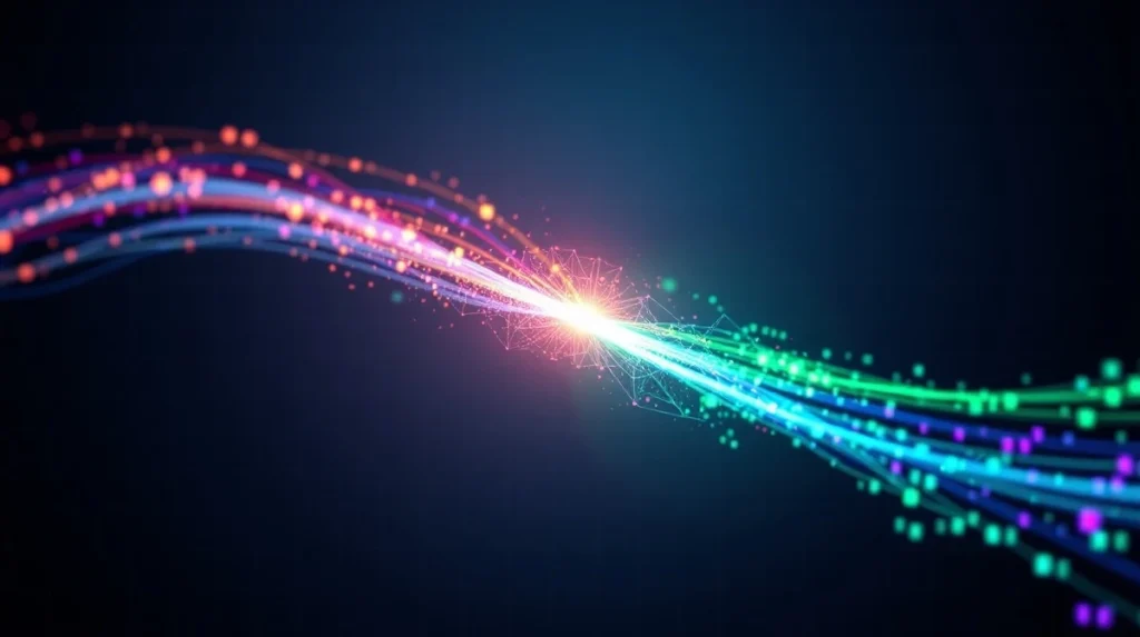 Visualization of HyperCore's transaction speed converging with Solana's network performance.
