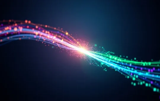 Visualization of HyperCore's transaction speed converging with Solana's network performance.