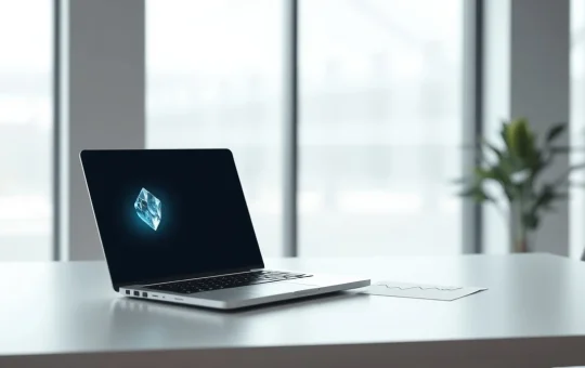 Ice Open Network CEO announces major cost reduction and new product launch on a business desk.