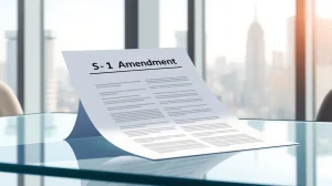 KraneShares S-1 amendment filing for its Coinbase 50 crypto ETF on a desk.